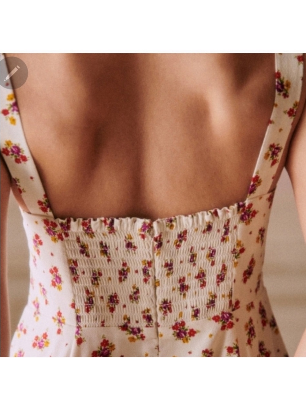 Sezane Floral Square-Neck Cream Sundress - Picture 4 of 4